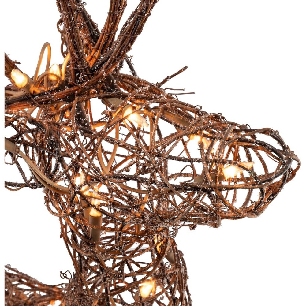 Stunning 35" Outdoor Rattan Reindeer with 50 LED Lights for Christmas Elegance - Picture 8 of 13